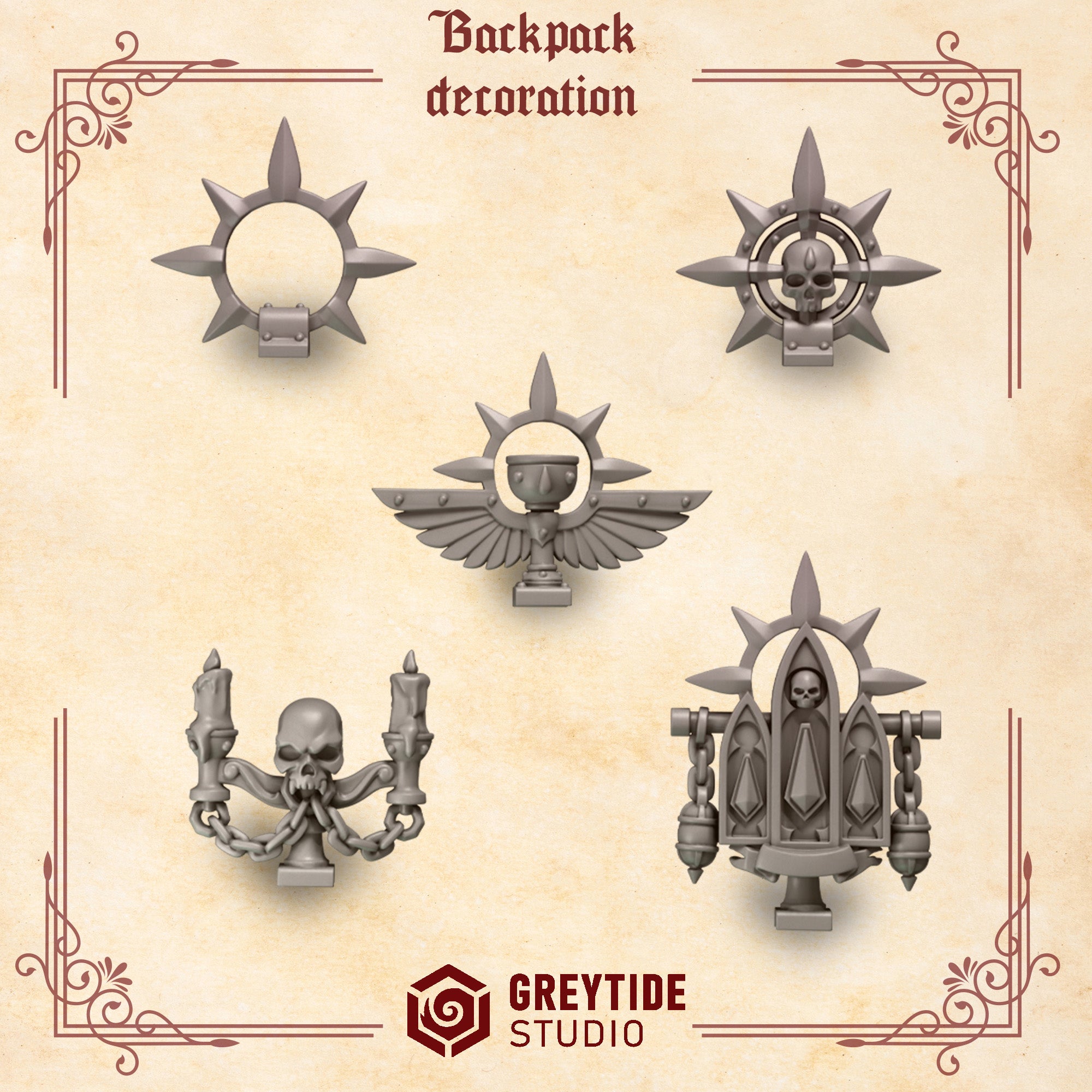 Crimson Lords Backpack Decorations