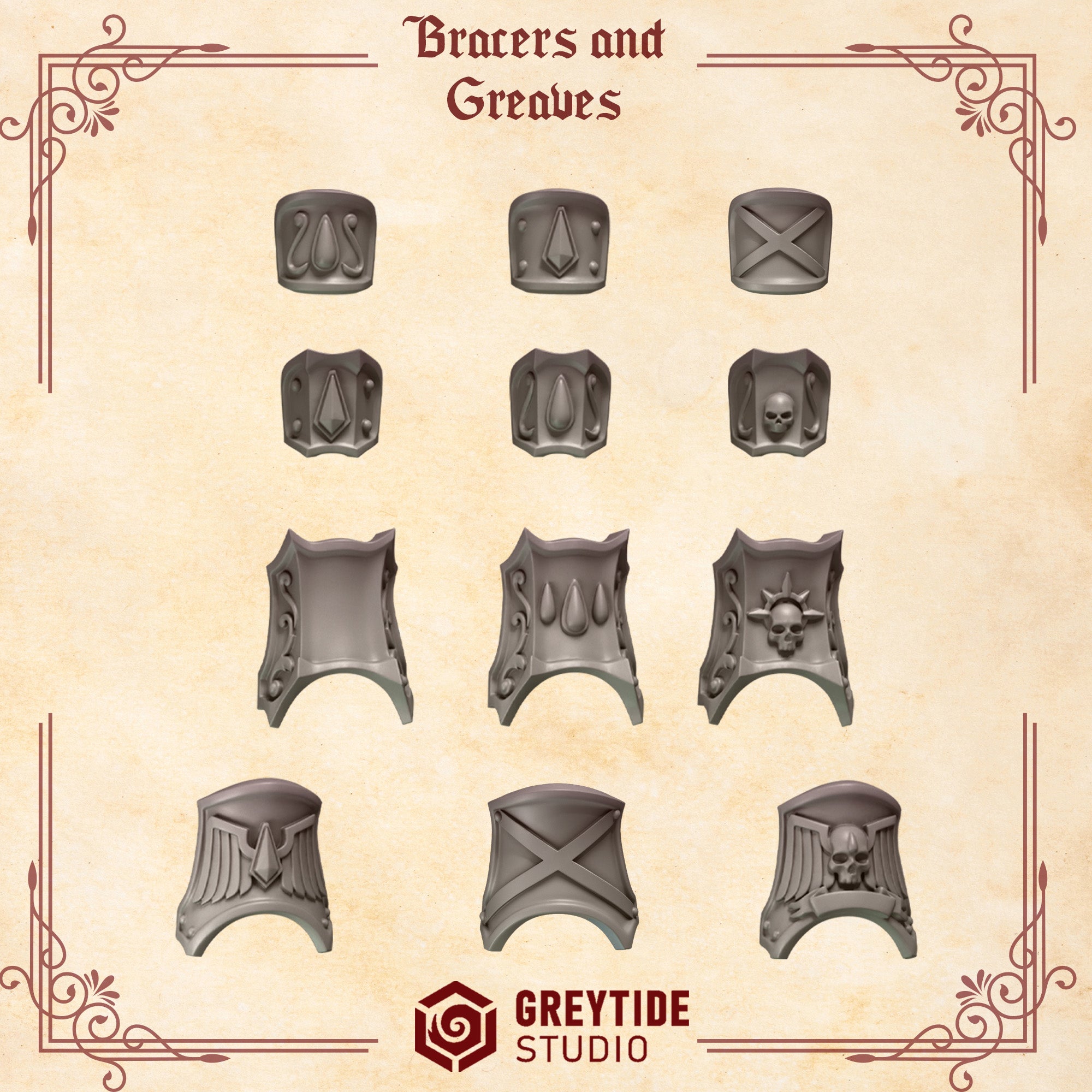 Crimson Lords Bracers and Greaves