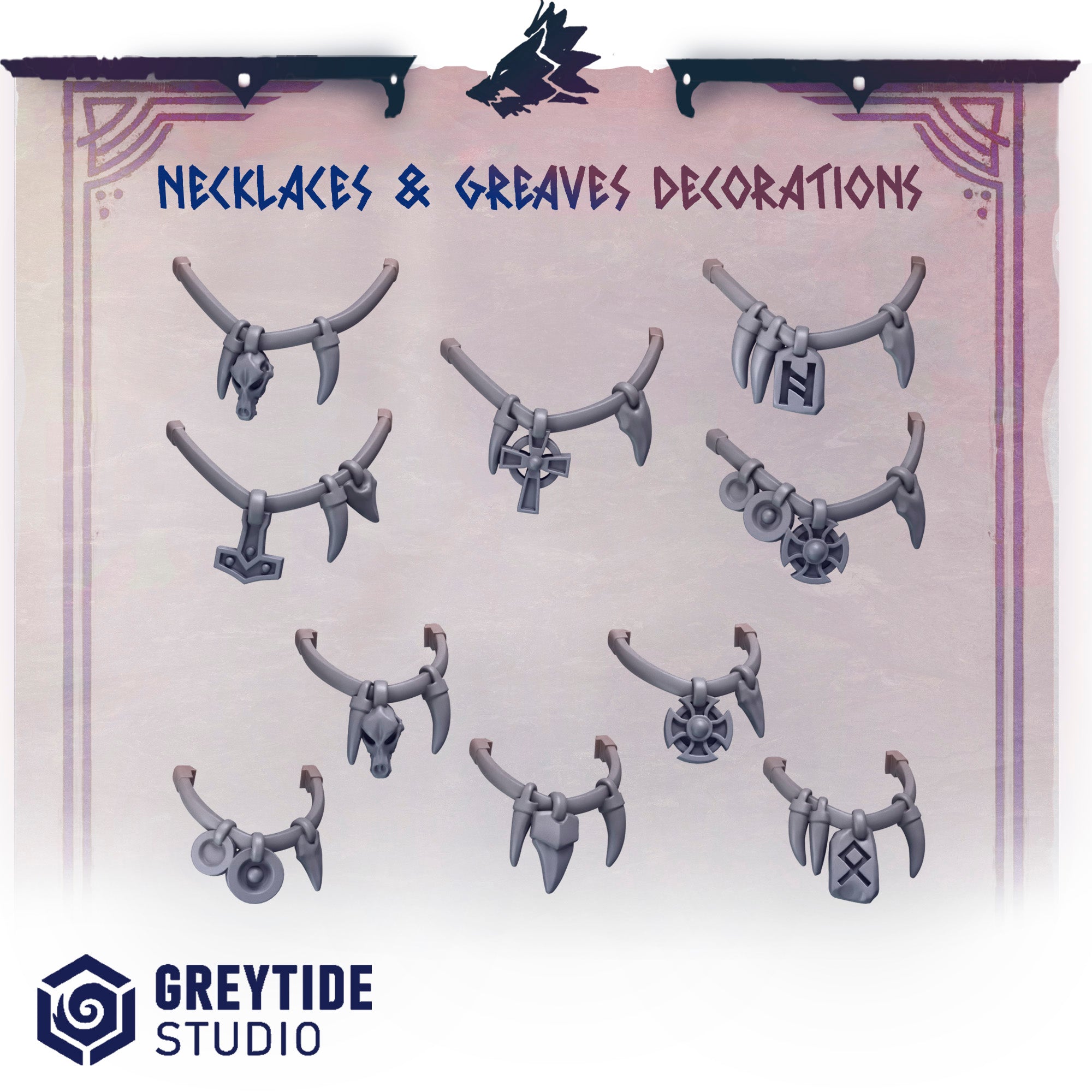 Primal Hounds Necklaces & Greaves Decorations