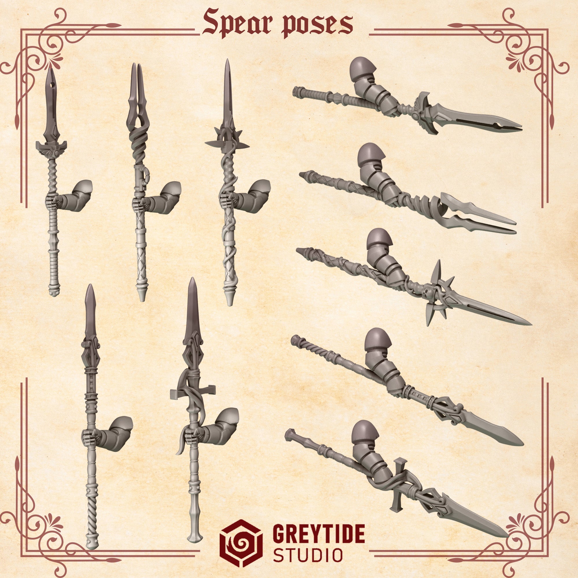 Crimson Lords Spear Poses