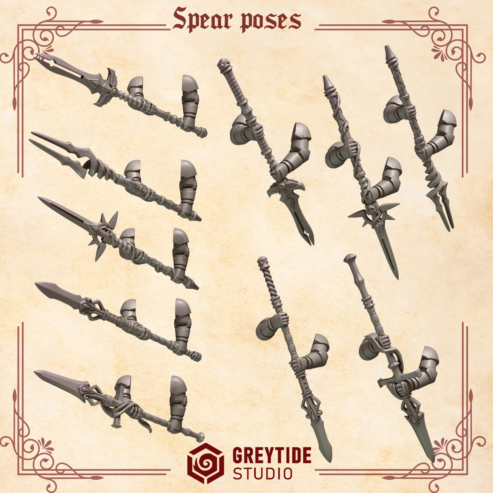 Crimson Lords Spear Poses